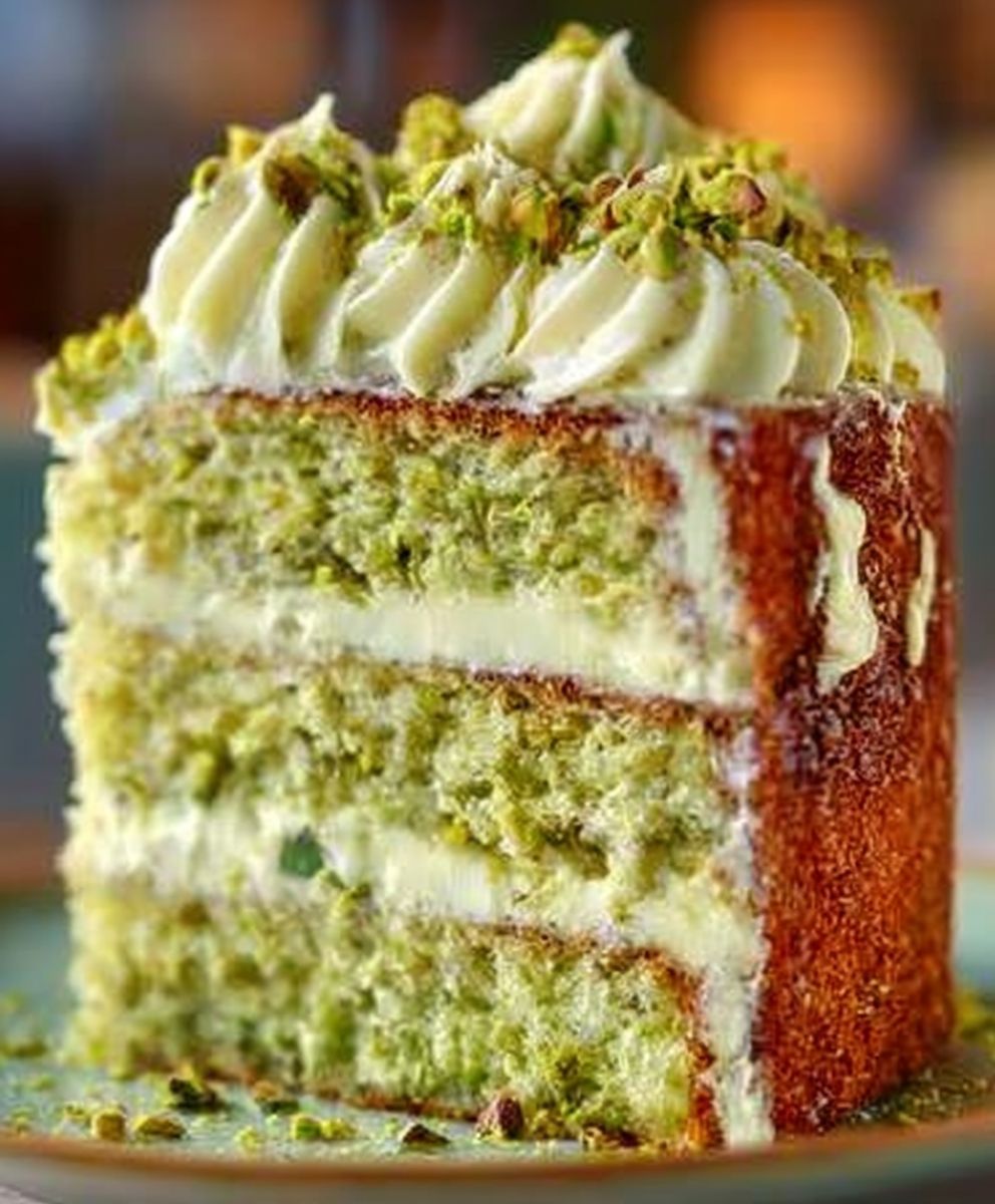 Best Creamy Pistachio Layer Cake | Perfect for Beginner Bakers image 2