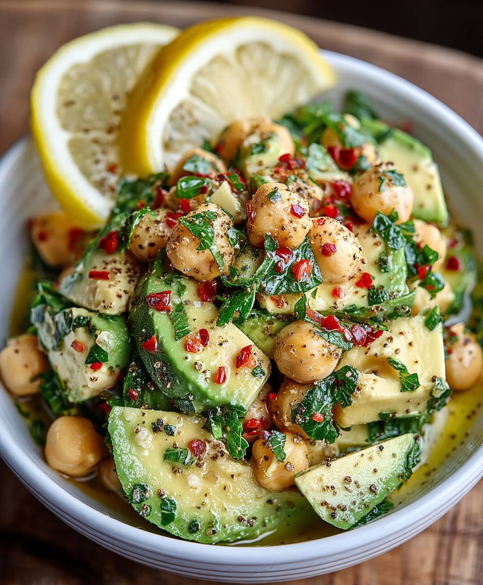 Chickpea Avocado Salad with Lemon Dressing | Easy Healthy Salad Recipe image 2