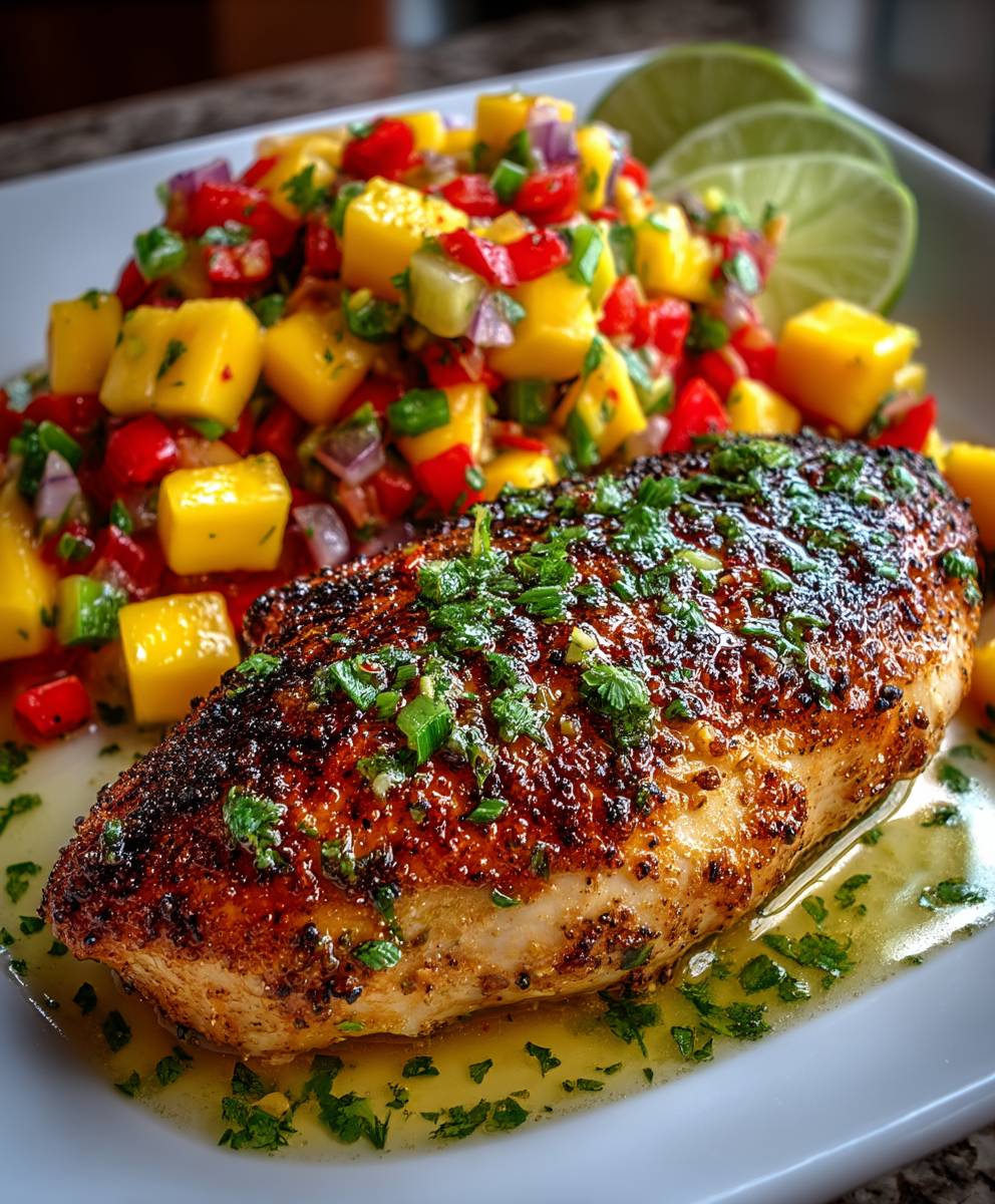 Honey Lime Chicken with Mango Salsa | Easy Healthy Summer Dinner image 2