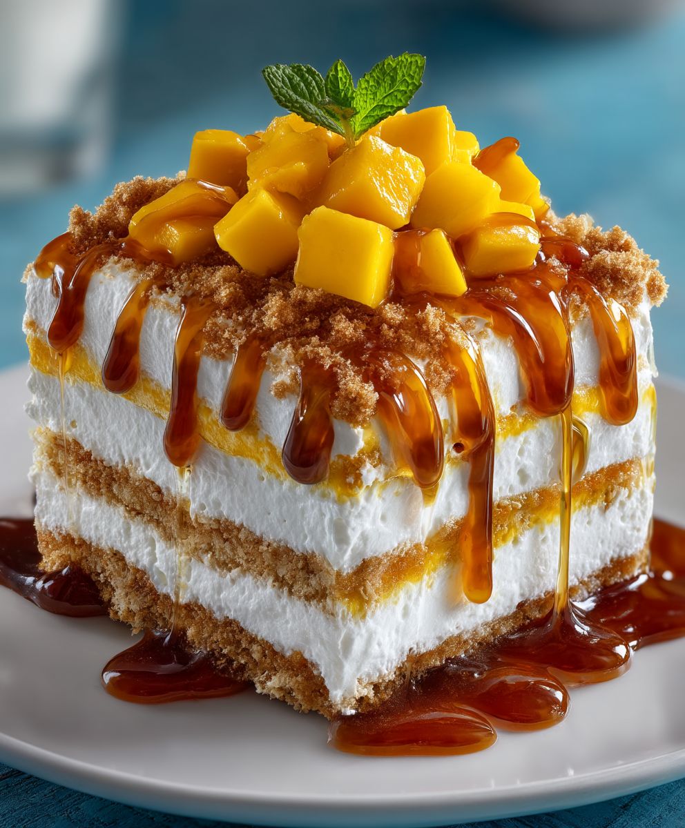 No Bake Mango Float | Easy Creamy Tropical Dessert Recipe image 2