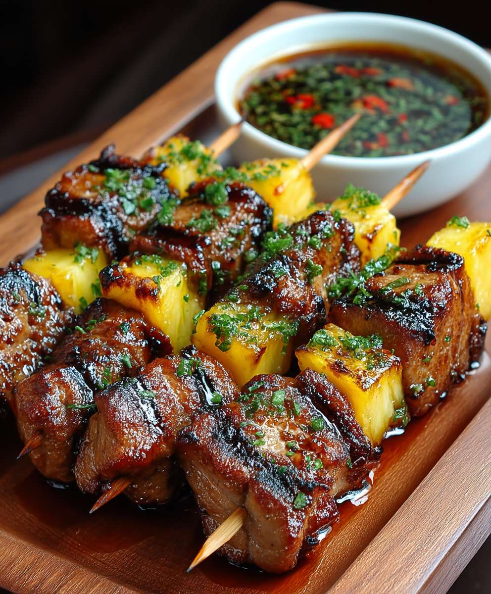 Pineapple BBQ Beef Skewers | Sweet Savory Grilled Dinner Recipe image 2