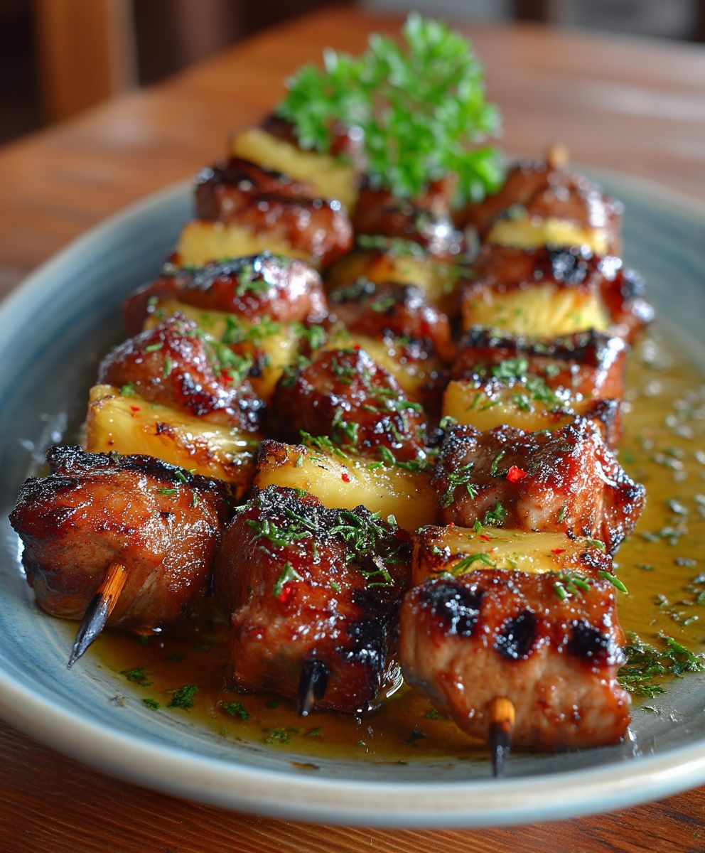 Pineapple BBQ Turkey Skewers | Sweet Savory Grilled Dinner Recipe image 2