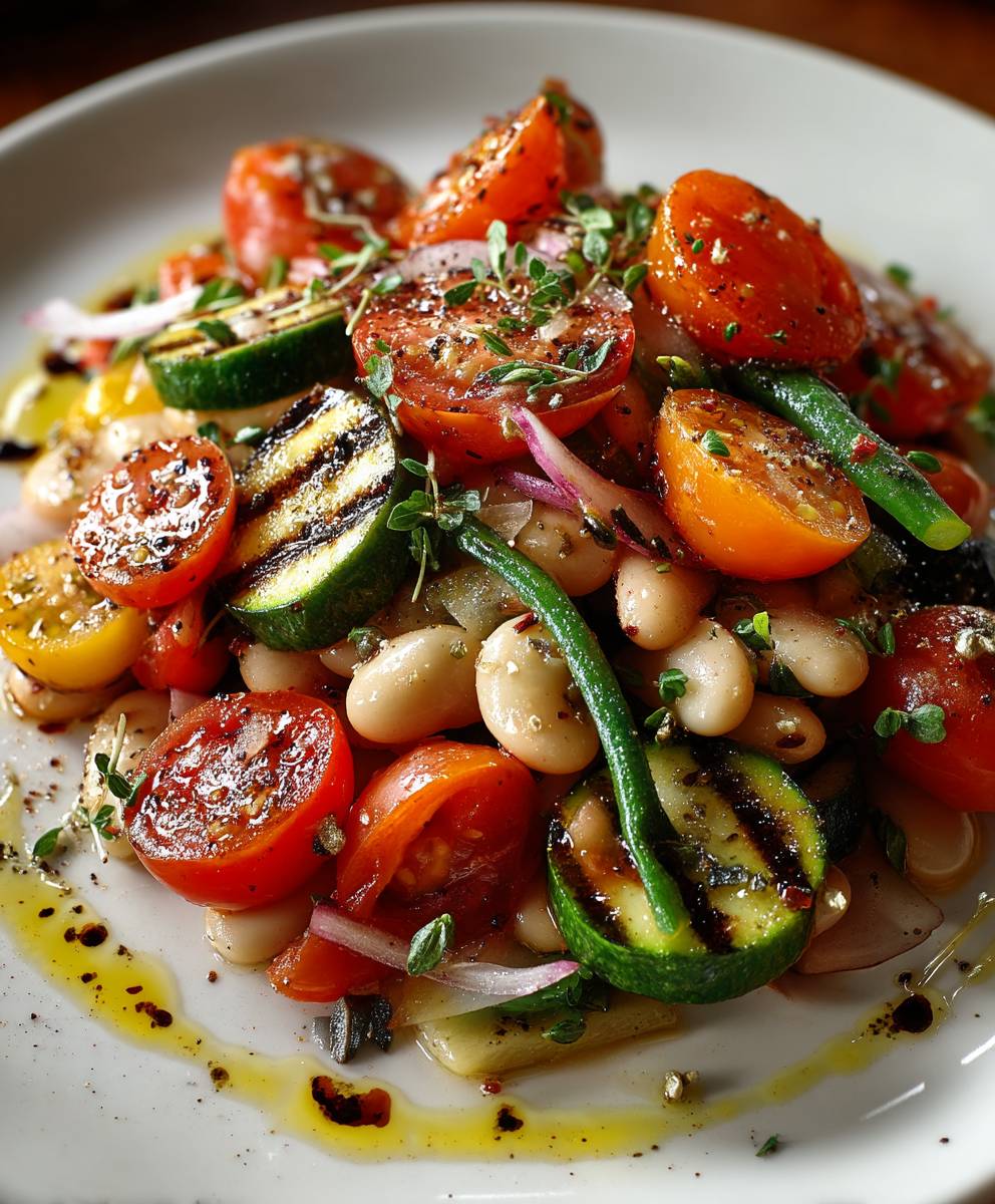 White Bean Summer Vegetable Salad | Fresh Healthy Protein Salad Recipe image 2
